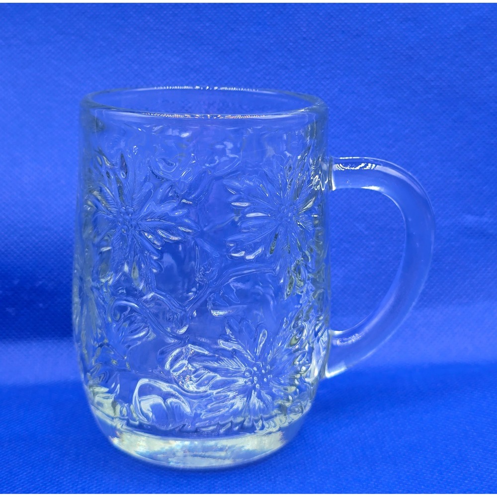 Vintage Princess House Mug Fantasia Christmas Poinsettia Crystal Cup Replacement